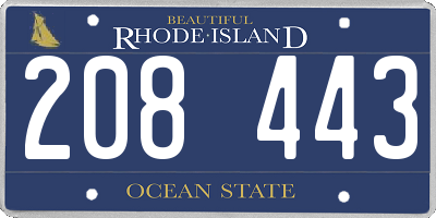 RI license plate 208443