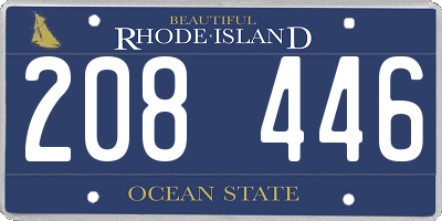 RI license plate 208446
