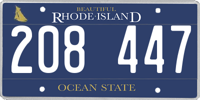 RI license plate 208447