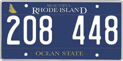 RI license plate 208448