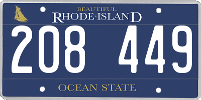RI license plate 208449