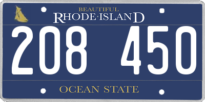 RI license plate 208450