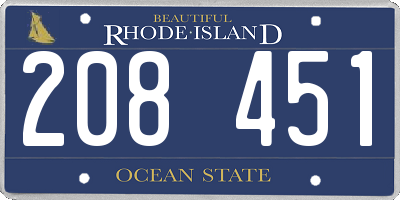 RI license plate 208451