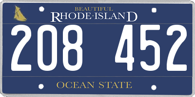 RI license plate 208452