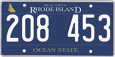 RI license plate 208453