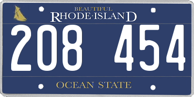 RI license plate 208454
