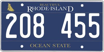 RI license plate 208455