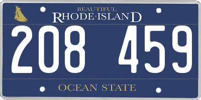 RI license plate 208459