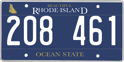 RI license plate 208461