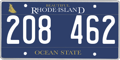 RI license plate 208462