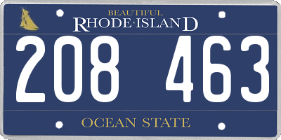 RI license plate 208463