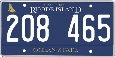 RI license plate 208465