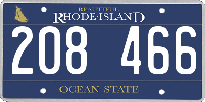 RI license plate 208466