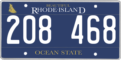 RI license plate 208468