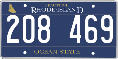 RI license plate 208469