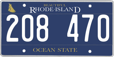 RI license plate 208470
