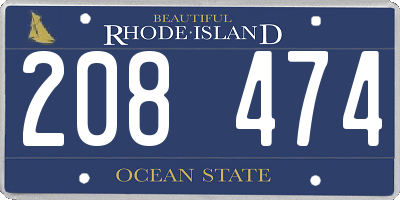 RI license plate 208474