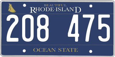 RI license plate 208475