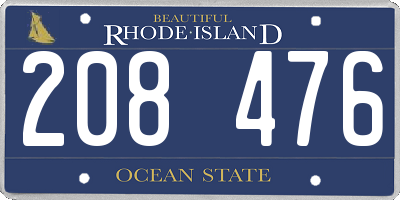 RI license plate 208476