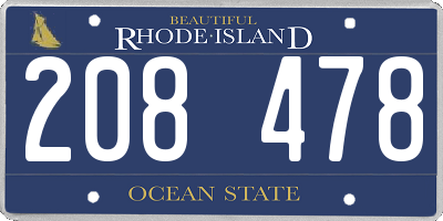 RI license plate 208478