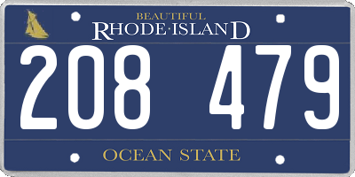 RI license plate 208479