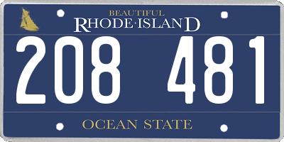 RI license plate 208481