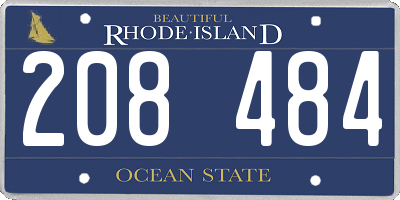 RI license plate 208484