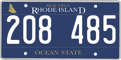 RI license plate 208485