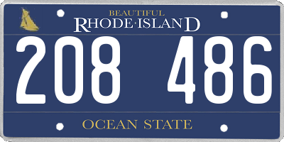 RI license plate 208486