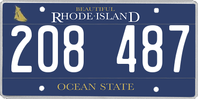 RI license plate 208487
