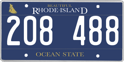 RI license plate 208488