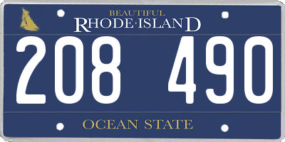 RI license plate 208490