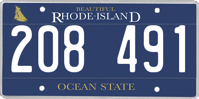 RI license plate 208491