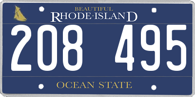 RI license plate 208495