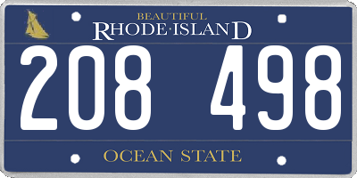 RI license plate 208498