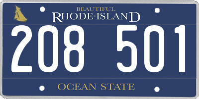 RI license plate 208501