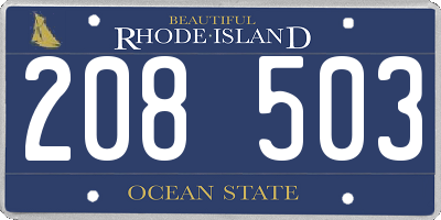 RI license plate 208503