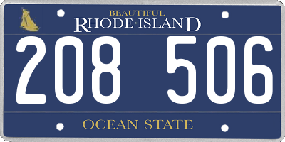 RI license plate 208506
