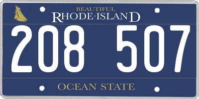 RI license plate 208507