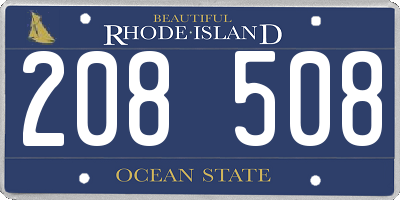 RI license plate 208508