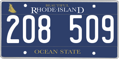 RI license plate 208509