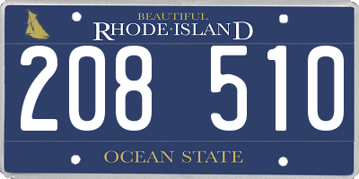 RI license plate 208510