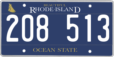 RI license plate 208513