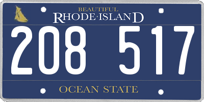 RI license plate 208517