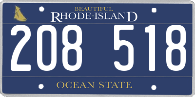 RI license plate 208518
