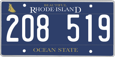 RI license plate 208519