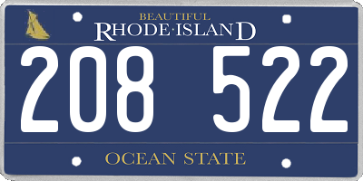 RI license plate 208522