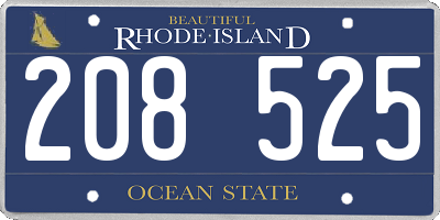 RI license plate 208525