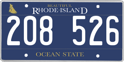 RI license plate 208526