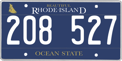 RI license plate 208527